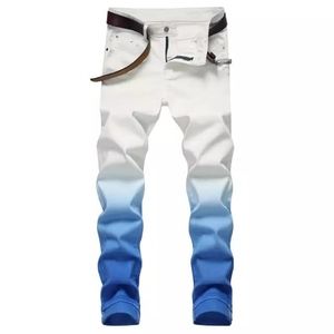 Blue/White Fade Skinny Jeans
